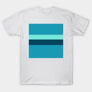 A gorgeous harmony of Water, Tiffany Blue, Blue-Green and Midnight Green (Eagle Green) stripes. T-Shirt